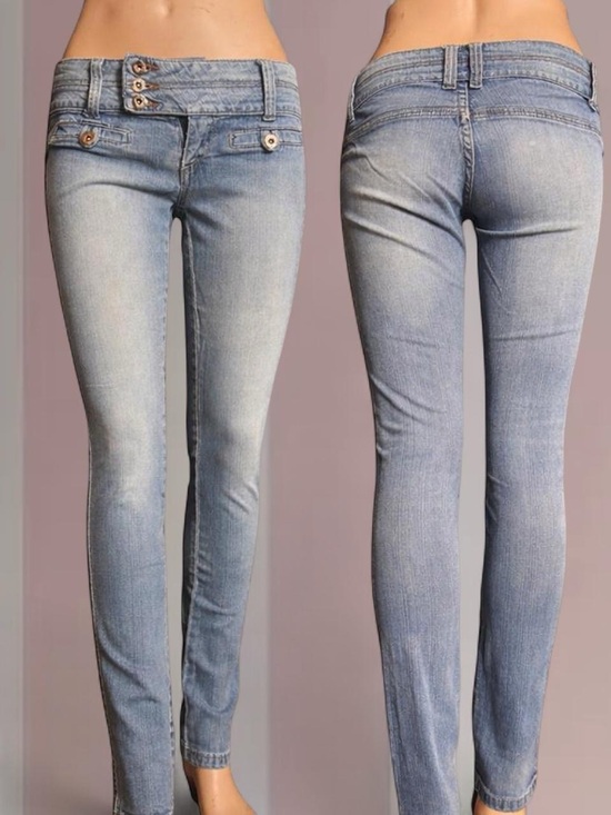 Streetwear Society Denim - Streetwear vintage Y2K LOW RISE Skinny Jeans